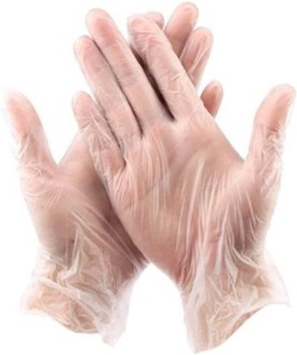 LifeStar-Vinyl Wegwerphandschoenen-100 St.-poedervrij-transparant-Maat M- Beschikbaar S-M-L-XL - Afbeelding 4