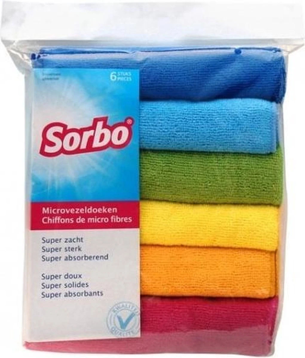 12x Sorbo Microvezeldoek Gekleurd 40 X 40 Cm - Vaatdoeken Microvezel - Micorvezeldoekjes - Afbeelding 3