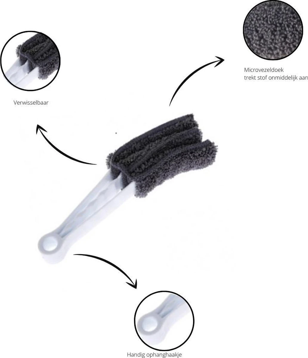 2x Luxaflex Reiniger - Jaloezie Reiniger - Lamellen Borstel - Stoffer -Plumeau - Stof Reiniger - Microvezeldoek - Borstel - - Afbeelding 5