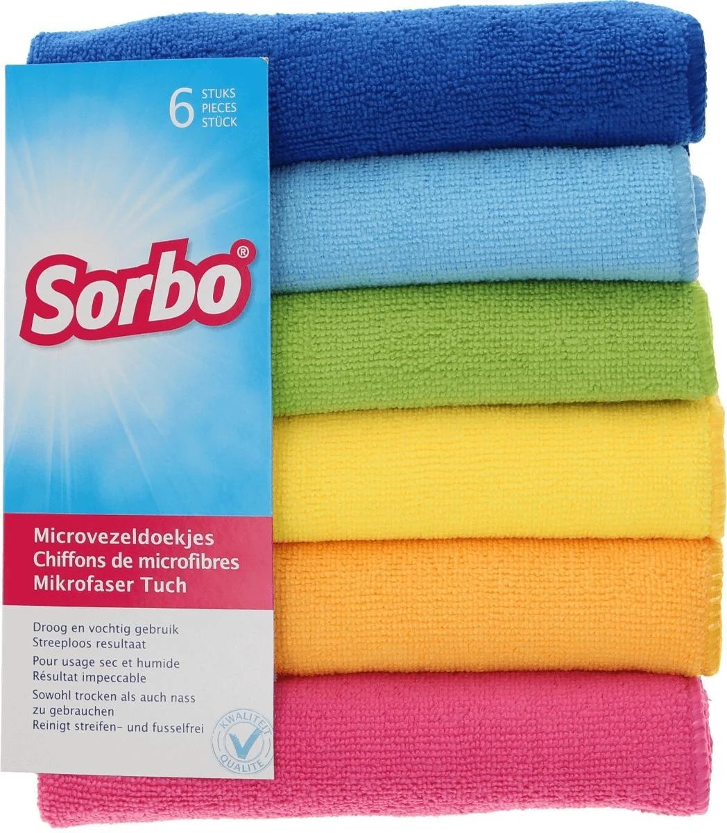 Sorbo Microvezeldoek - 6 Stuks - Assorti - Afbeelding 7