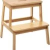 5Five - Bamboe Keukentrapje/opstapje Met 2 Treden 47 Cm - Keuken/badkamer Krukjes
