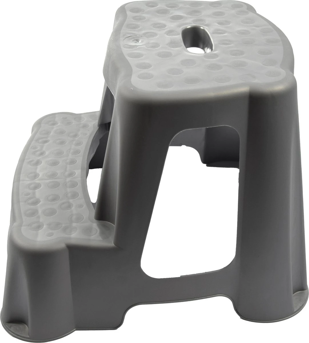 Grijs Kinderkrukje/opstapje Met 2 Treden 35 Cm - Keuken/badkamer Krukjes/opstapjes Voor Kinderen - Afbeelding 3