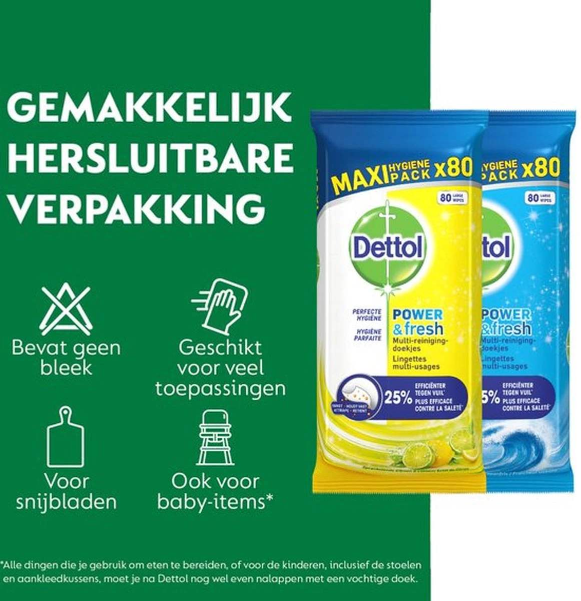 Dettol - 320 Schoonmaakdoekjes Power & Fresh - Citrus 2x80 - Oceanfris 2x80 - Afbeelding 10
