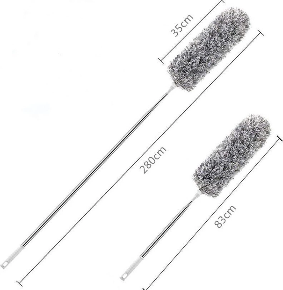 7Style Collection - Microvezel Plumeau Met Uitschuifbare Telescoopsteel Tot 280 CM - Ragebol RVS - Afbeelding 3