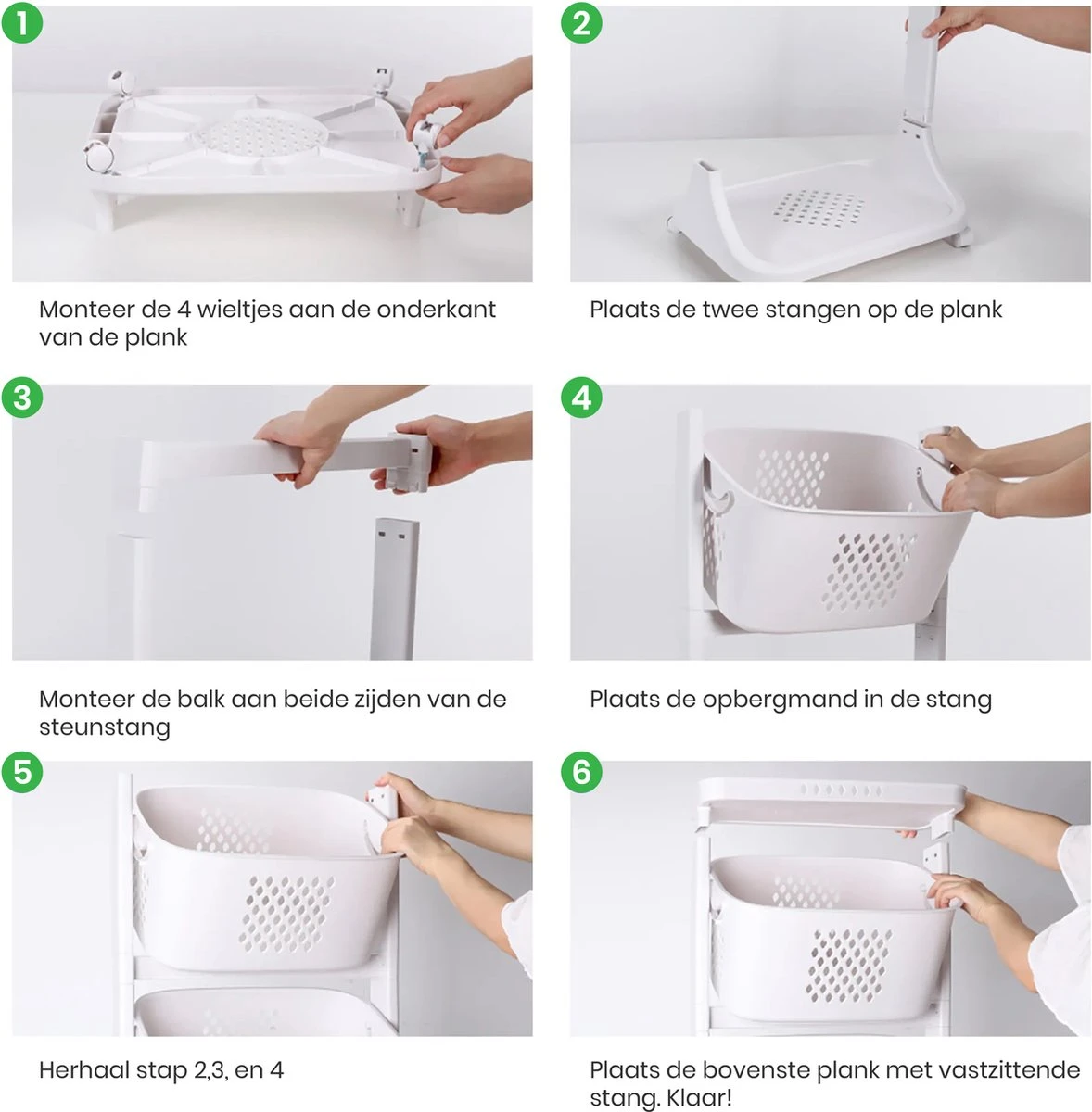 Life’s Green® - Wasmand - Wasmand 3 Vakken - Wassorteerder - Ophangbaar - Afbeelding 10