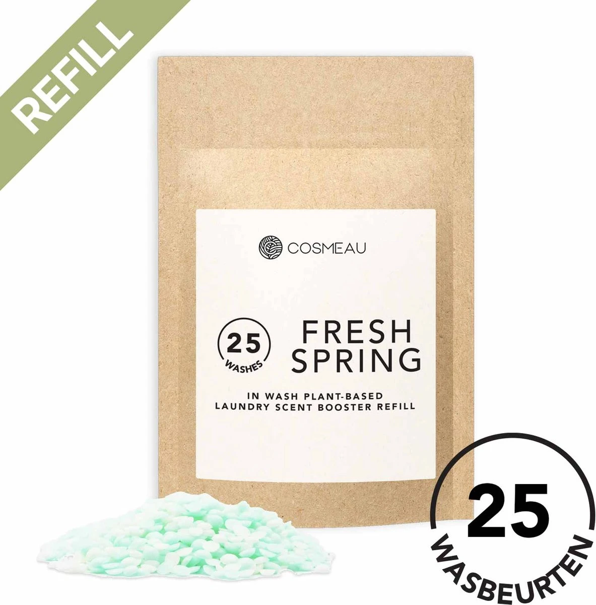 Cosmeau Geurbooster Lentefris Navulling Refill - Geurparels - 25 Wasbeurten - Fris - 250g - Geurkralen Wasparfum Scent Booster