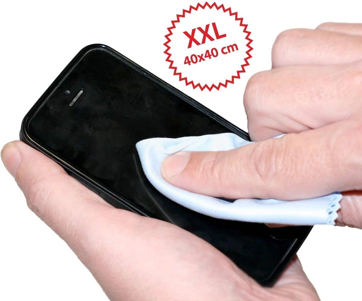 Optik- Deluxe- XXL-Microvezeldoek – Brillenpoetsdoek – Microvezeldoek Voor Brillen En Telefoon – XXL Formaat – 40CM X 40 CM - Afbeelding 3