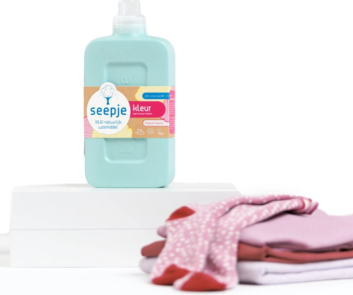 Seepje Wasmiddel - Magische Magnolia - Wasmiddel Kleur - Kwartaalpakket – 3 X 23 Wasbeurten - 3 X 1L - Afbeelding 3