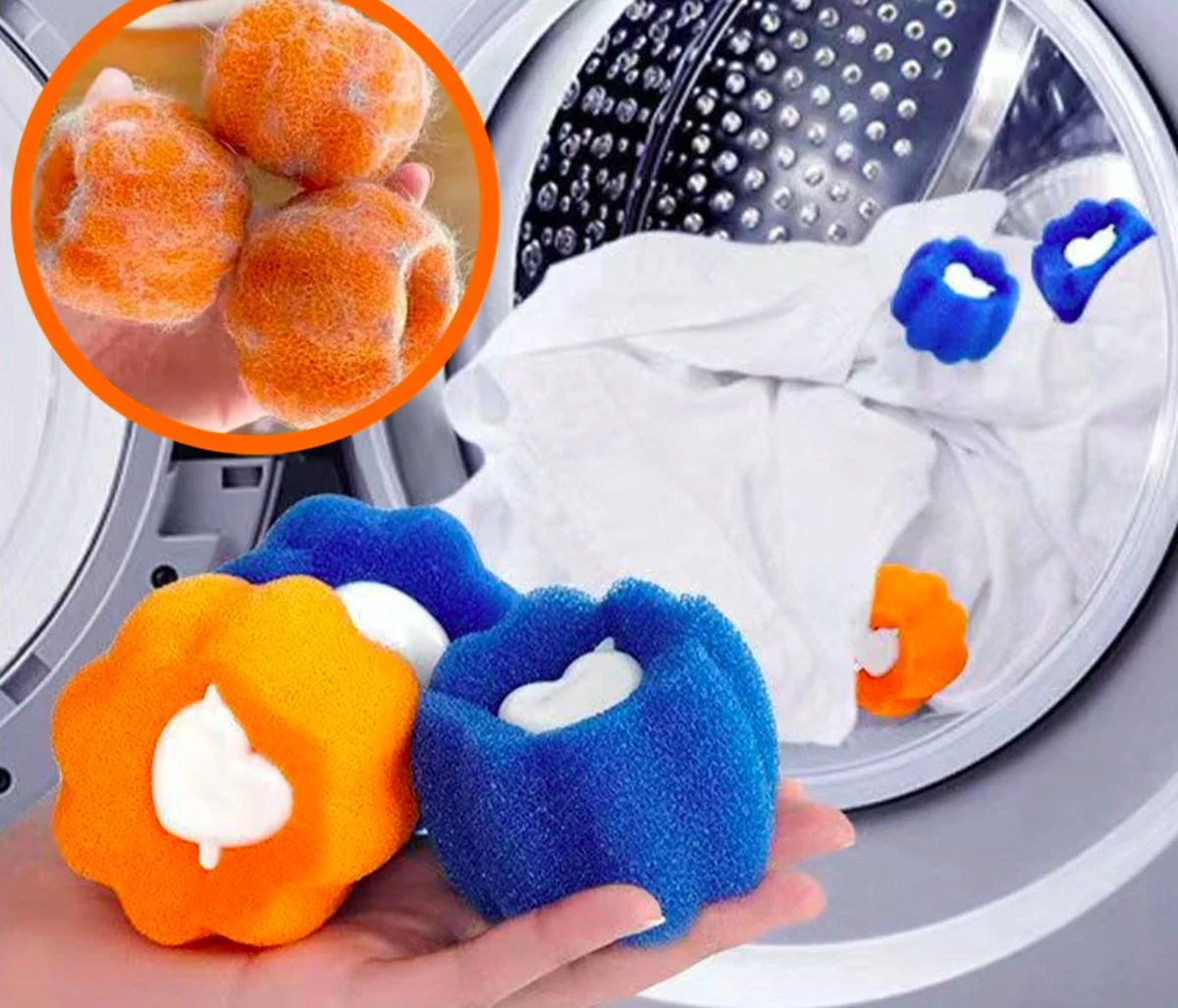 Merkloos Wasbol - Kat - Haarverwijderaar Voor Huisdieren - Haarverwijderaar - Wasbollen Voor Wasmachine - Wasbollen - 6 Stuks - Drogerballen. - Afbeelding 3