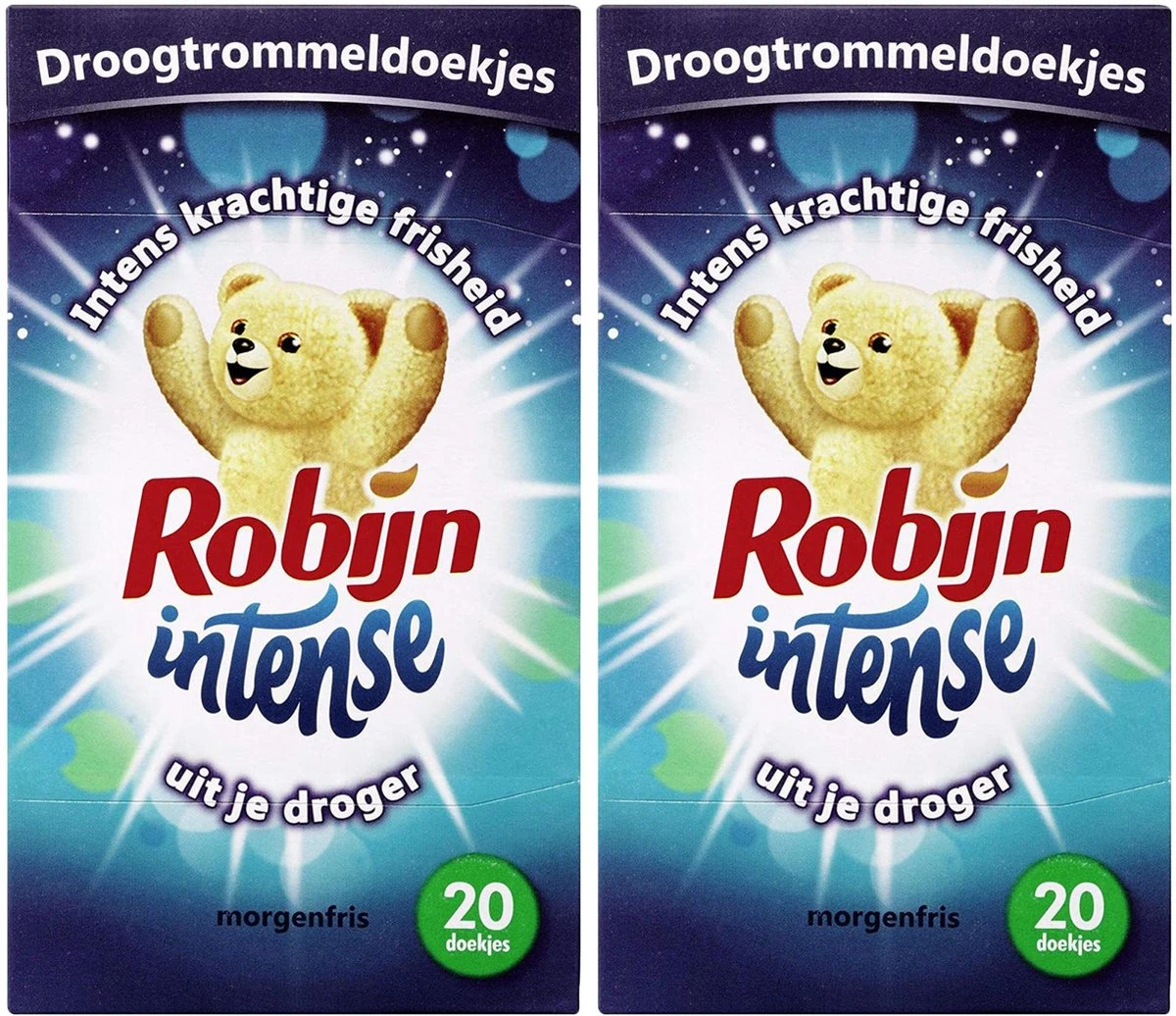 Robijn Droogtrommeldoekjes – Intense Morgenfris , 20 Doekjes - 2 Stuks