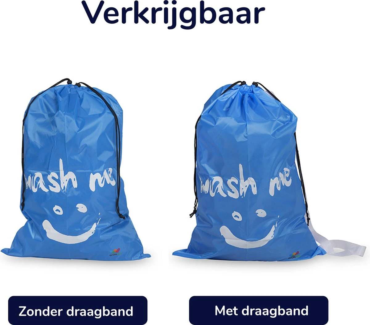 Wonair - Grote Waszak - 60x90cm - Hemelsblauw - Met Trekkoord En Draagband - Afbeelding 6