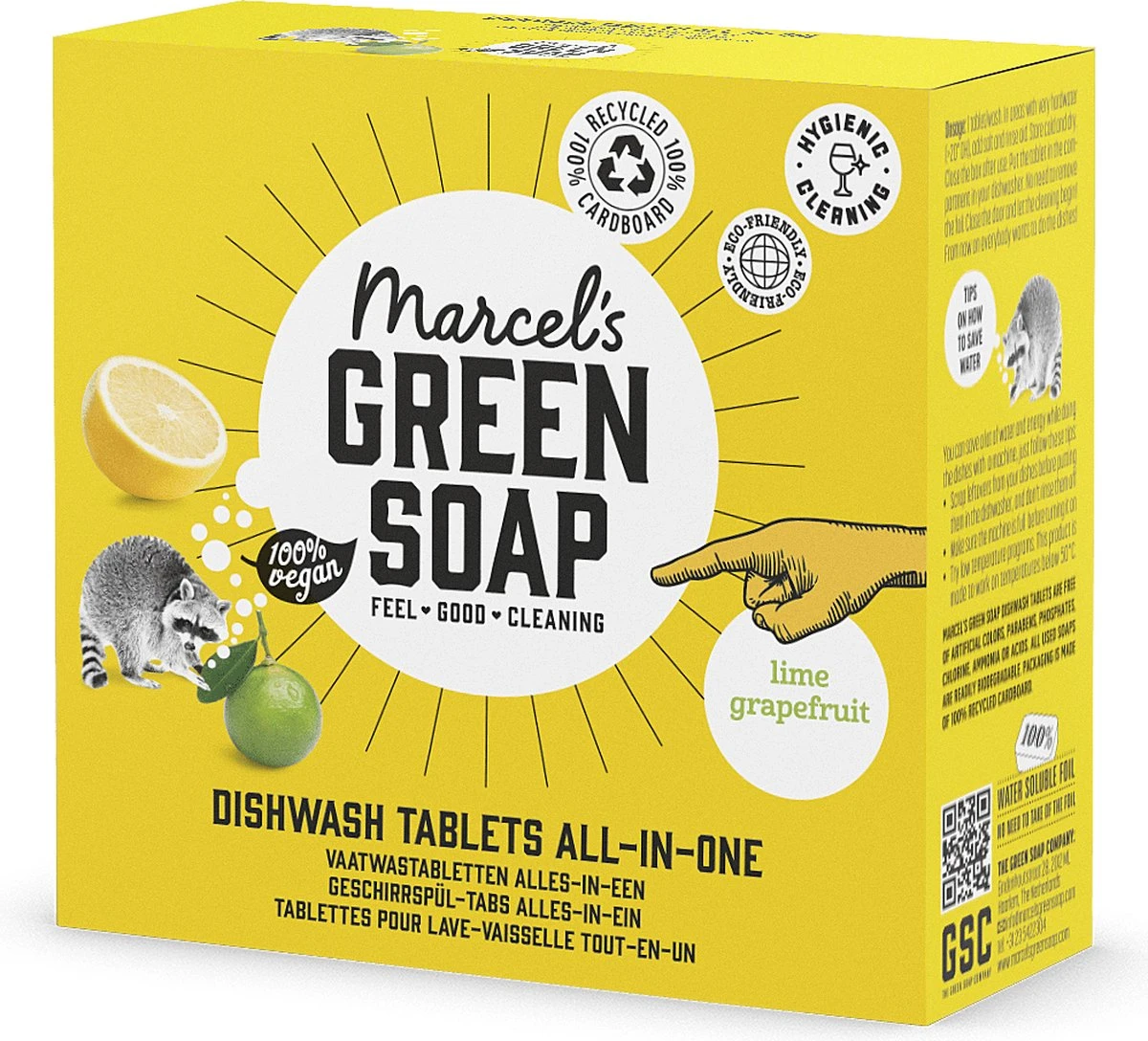 Marcel's Green Soap Vaatwastabletten Grapefruit & Limoen - 25 Stuks