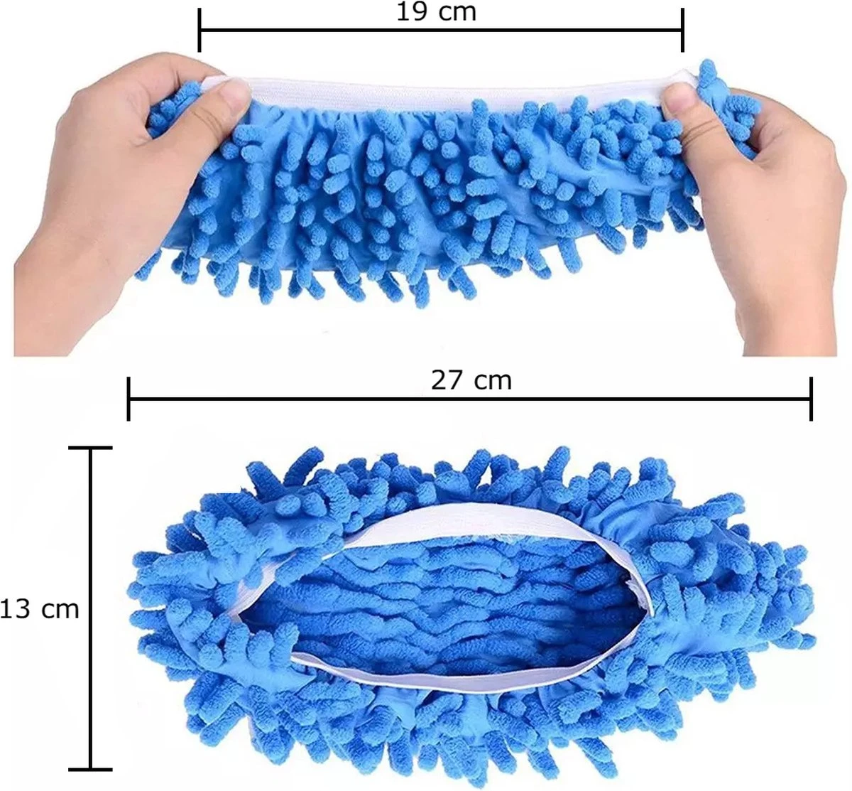 Merkloos Dweil Schoenen Vloermop (Blauw) - Vaatdoek - Keukendoek - Droogdoek - Microvezeldoek - Microvezel Doek - Microfiber Dweil - Multifunctioneel - Voor Vloer, Ramen En Auto | 1 Paar - Afbeelding 5