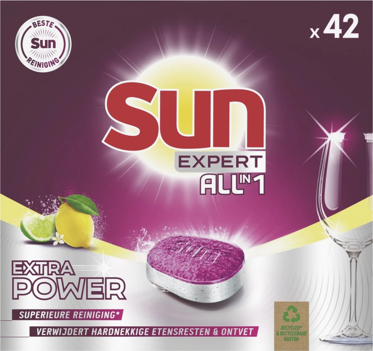 SUNĀ® Sun Expert All-in 1 Extra Power Citroen Vaatwastabletten - Afbeelding 2