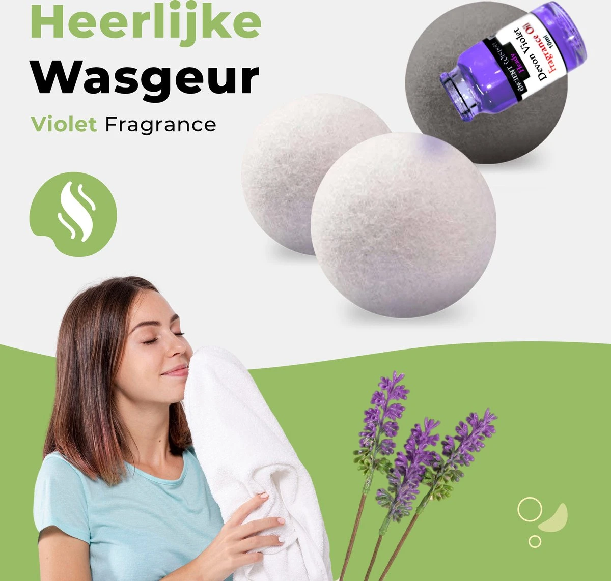 Drogerballen Met Wasparfum - Droogballen - Set Van 6 XL Ballen - Wasdroger Ballen Wol - 100% Nieuw-Zeelands Schapenwol - Wasballen - Afbeelding 7