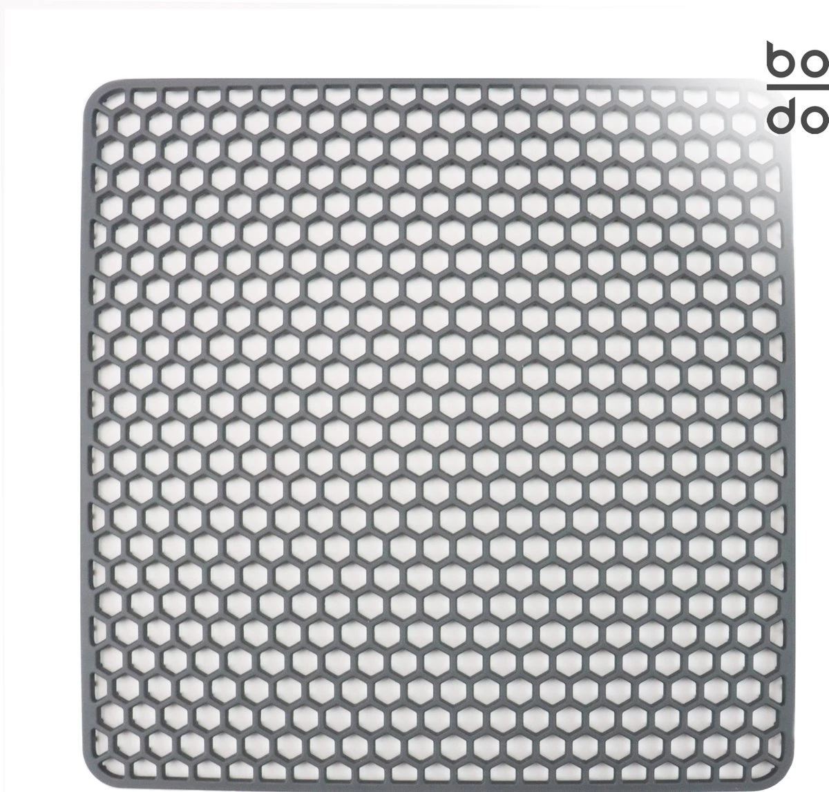 BODO Gootsteenmat Siliconen Donker Grijs - 34.5 X 34.5 Cm - Keuken Accessoires - Gootsteen Beschermer - Onderzetters Siliconen - Anti Kras
