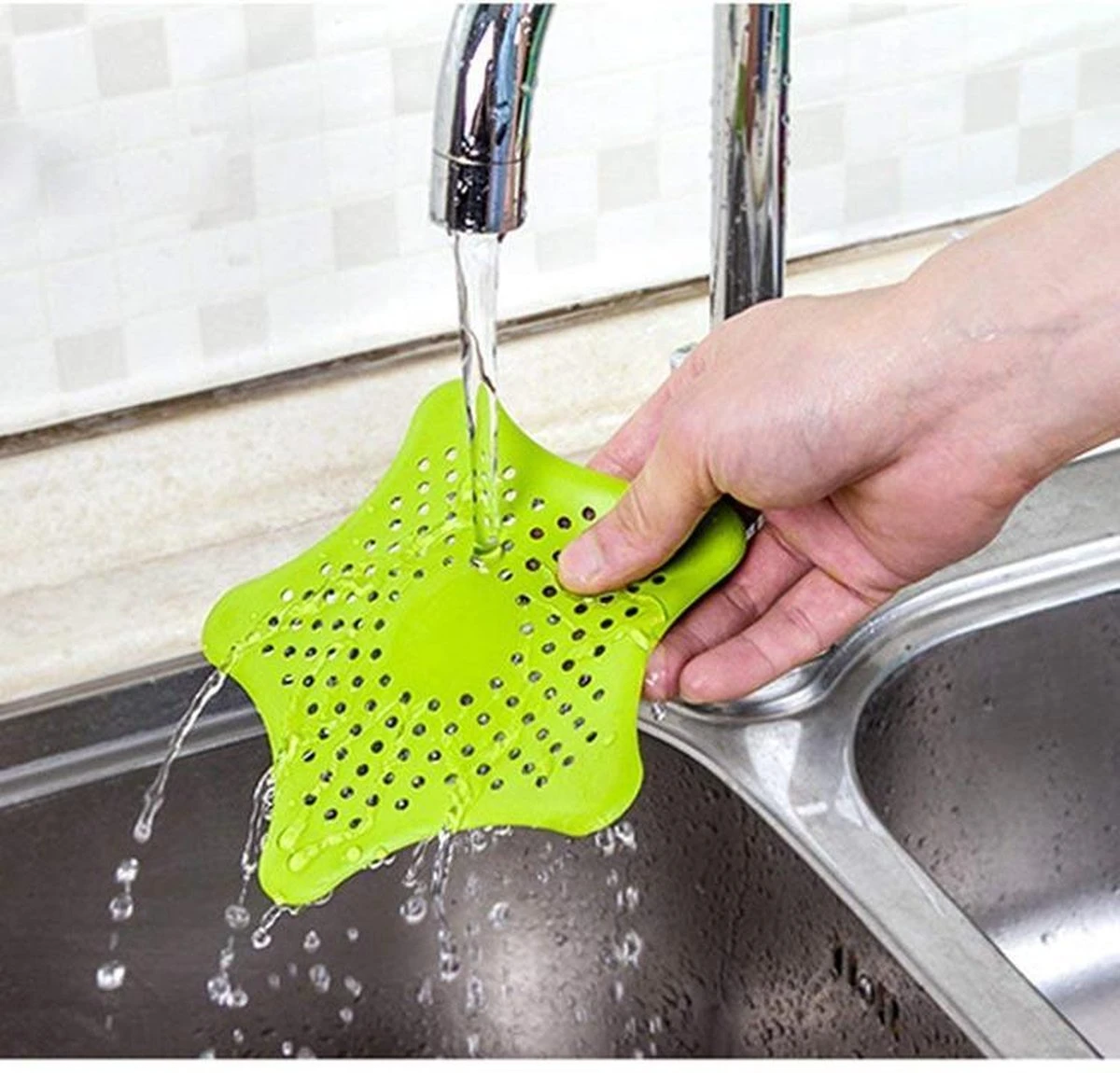 Merkloos Gootsteen Zeefje Starfish - Verkrijgbaar In Diversen Kleuren- - Afbeelding 3