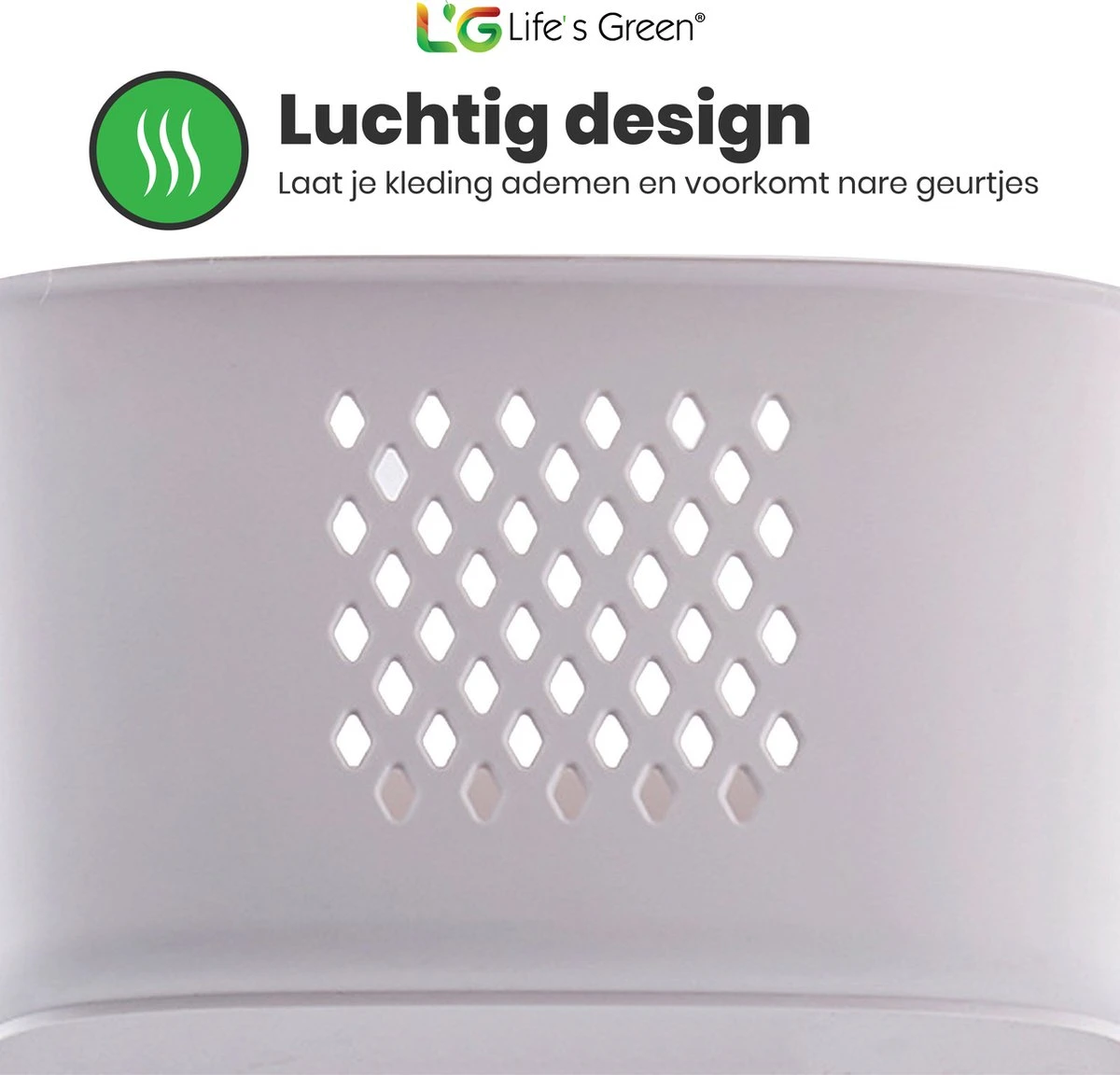 Life’s Green® - Wasmand - Wasmand 3 Vakken - Wassorteerder - Ophangbaar - Afbeelding 5