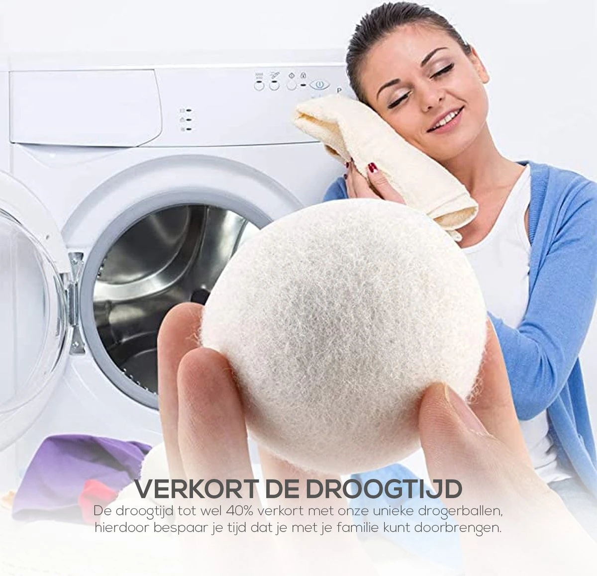 Merino Wollen Drogerballen XL - 10 Stuks - Herbruikbare Wasballen - Natuurlijke Wasverzachter - Wasbollen - Dryer Balls - Duurzame Nieuw-Zeelandse Droogballen - Afbeelding 2