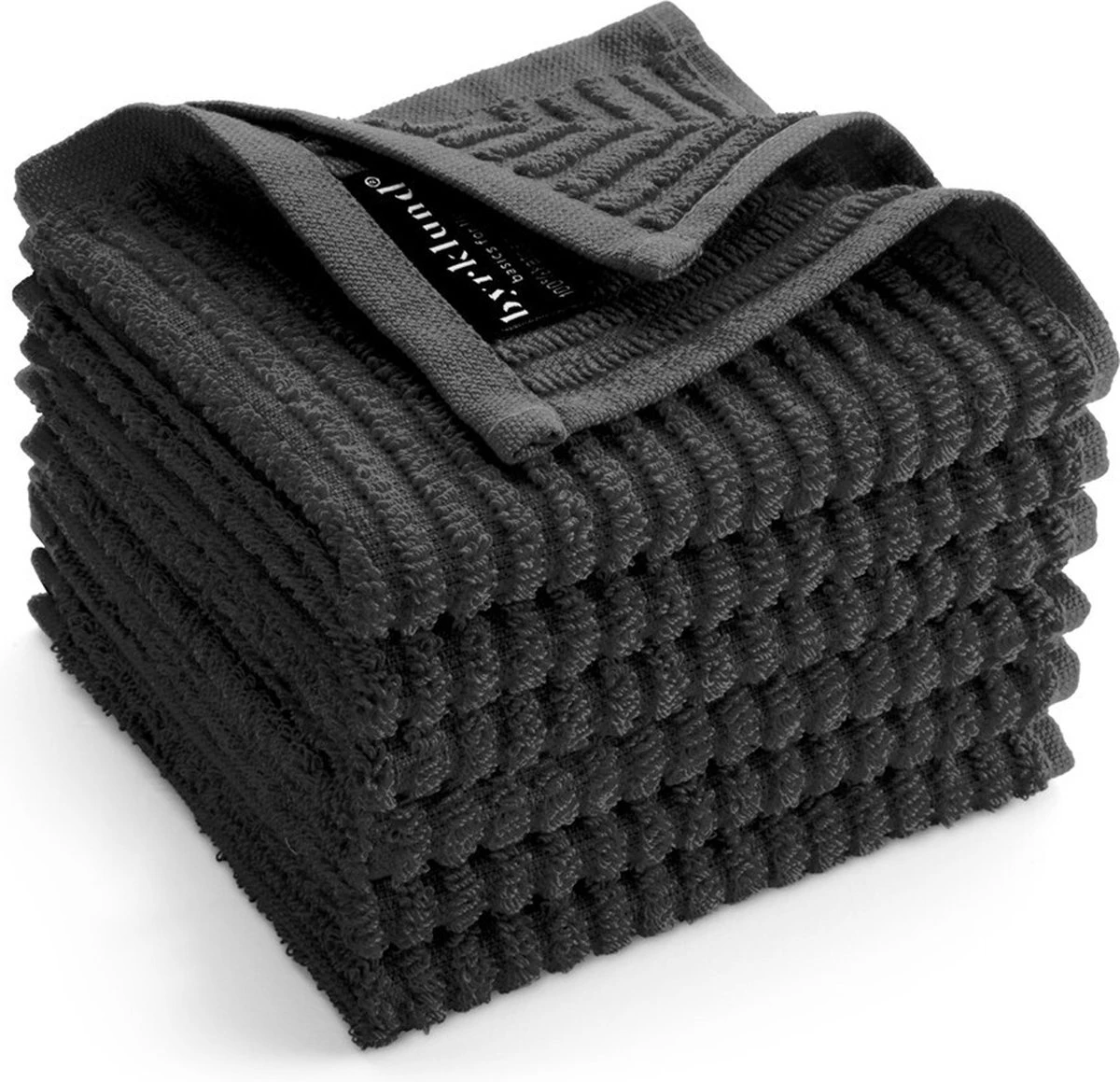 Byrklund Vaatdoek Katoen - Clean & Shiny - 6x 30x30 - Zwart - Afbeelding 2