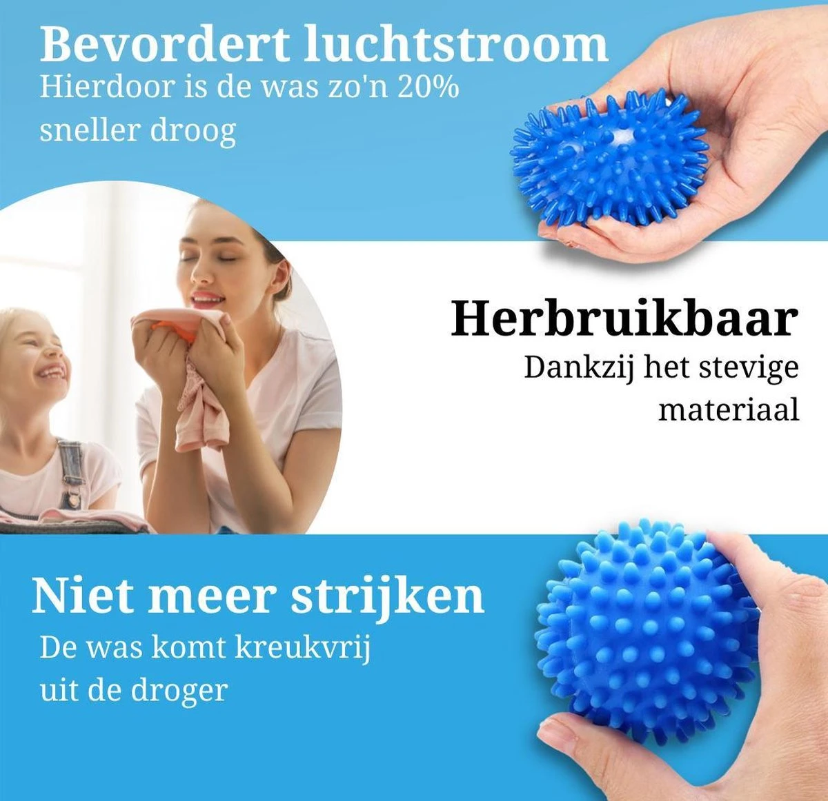 Wasdroger Ballen - Wasbol - Droogballen - Wasbal - Wasballen - Drogerballen - Wasballen Voor Wasmachine - 4 Stuks - Afbeelding 3