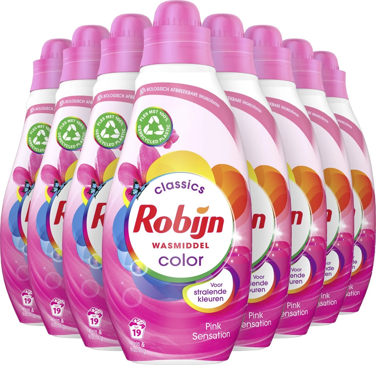 Robijn Klein & Krachtig Classics Color Pink Sensation Vloeibaar Wasmiddel - 8 X 19 Wasbeurten - Voordeelverpakking - Afbeelding 2