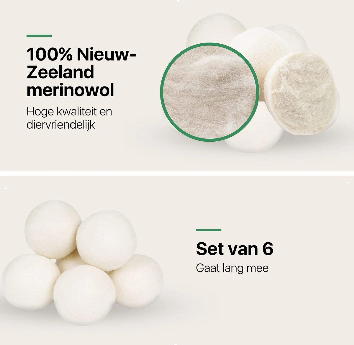 Tenify 6 XL Drogerballen + Extra Lavendel Olie - Wasbollen - Duurzaam - Schaapswol - Wasverzachter - Wasdrogerballen - Herbruikbare Droogballen - Energie Besparen - Afbeelding 4
