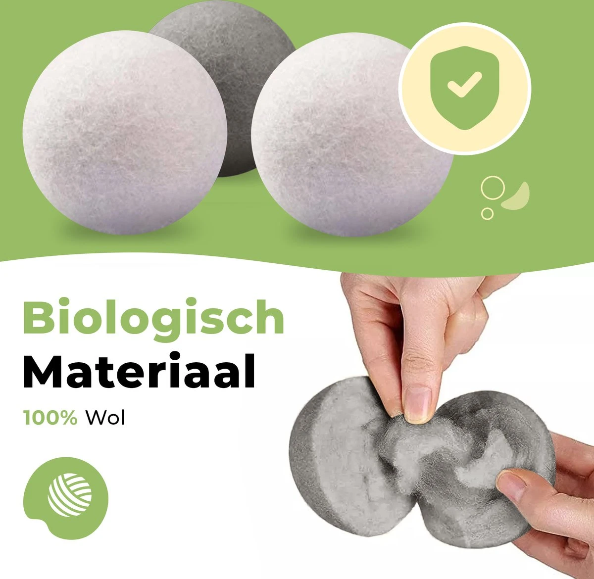 Drogerballen Met Wasparfum - Droogballen - Set Van 6 XL Ballen - Wasdroger Ballen Wol - 100% Nieuw-Zeelands Schapenwol - Wasballen - Afbeelding 2