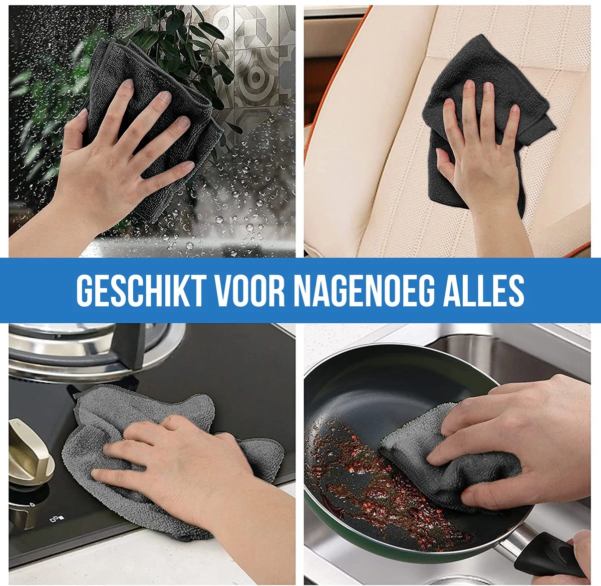 Strex Microvezeldoekjes - 12 Stuks 30 X 30 Cm - Wasbaar - Schoonmaakdoekjes - Schoonmaak / Auto - Afbeelding 8