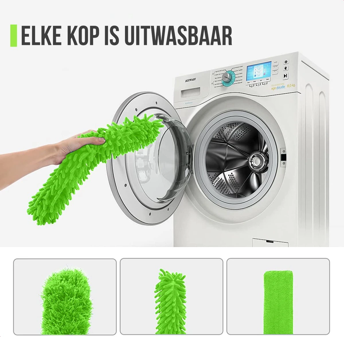 Strex Telescopische Plumeau Set Met Telescoopsteel - 60 Tot 140 Cm - Uitschuifbaar - Flexibel - Microvezel Ragebol - 5-Delige Schoonmaak Set - Afbeelding 8