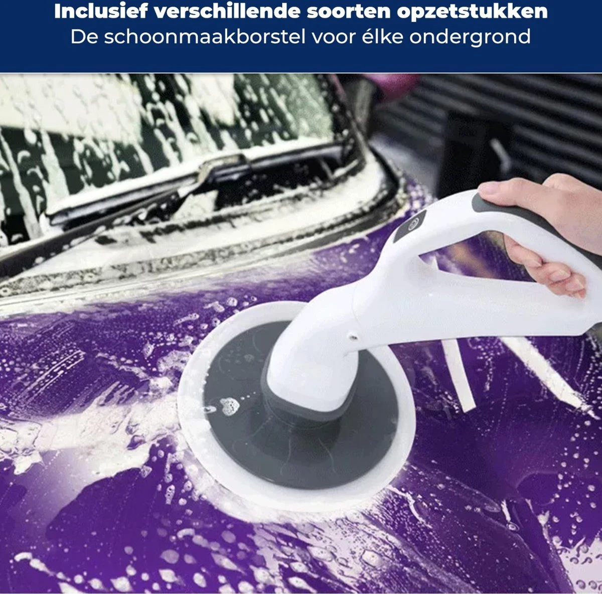 B-care Elektrische Schoonmaakborstel - 4 Opzetstukken - Wasborstel - Poetsmachine - Schrobborstel - Handborstel - Werkborstel - Schrobber - Boorborstel - Schoonmaakmiddelen - Reinigingsborstel - Afbeelding 4