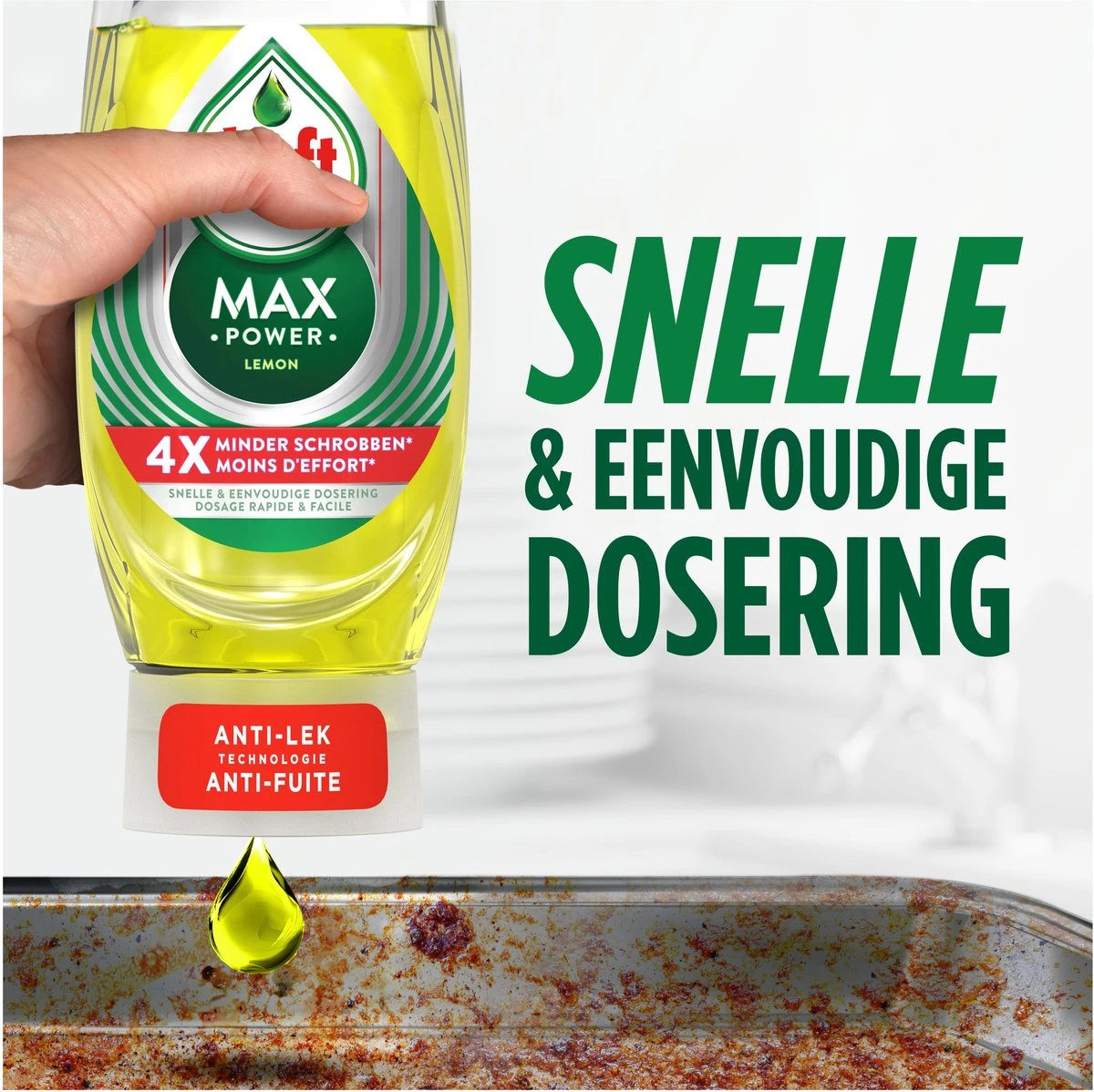 Dreft MaxPower - Lemon - Vloeibaar Afwasmiddel - Voordeelverpakking 8 X 640 Ml - Afbeelding 3