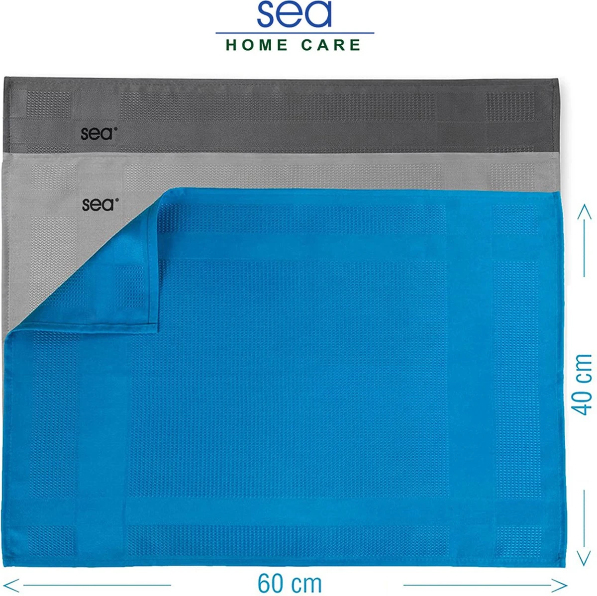SEA Microvezeldoekjes | Schoonmaakdoeken | Duurzaam | Microvezel Doek Auto | Reinigingsdoekjes | Microvezeldoeken | Schoonmaakdoekjes | Raamdoeken | 60x40cm | 3 Stuks + 1 Stuk Siliconen Schoonmaakspon - Afbeelding 2