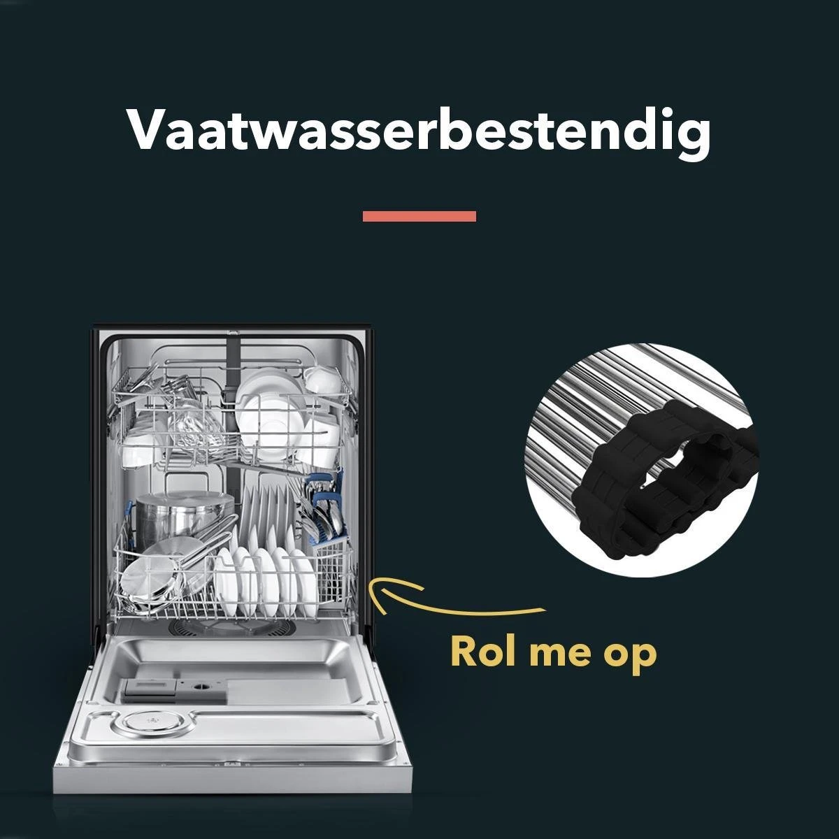 HYP. Afdruiprek Voor Afwas RVS - Pannen Rooster Hittebestendig - Afdruiprooster - Pannenonderzetter - Afkoelrooster - Camping - Rolmat - Afbeelding 8