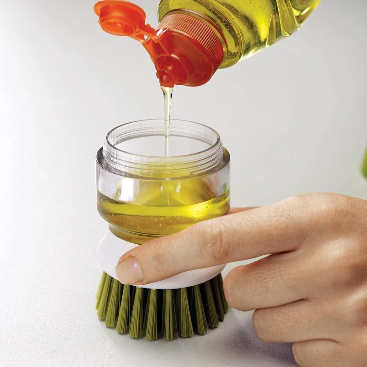 Joseph Joseph Afwasborstel Palm Scrub - Incl Houder - Grijs - Afbeelding 3