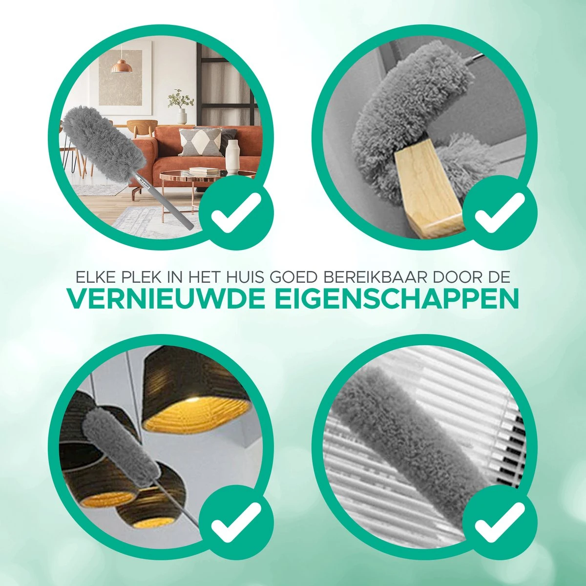 WITTS Telescopische Plumeau - Ragebol – Uitschuifbaar - Grijs - Afbeelding 5