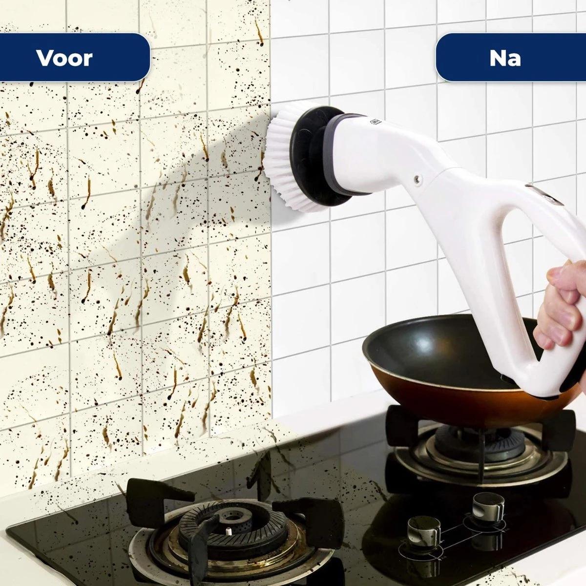 B-care Elektrische Schoonmaakborstel - 4 Opzetstukken - Wasborstel - Poetsmachine - Schrobborstel - Handborstel - Werkborstel - Schrobber - Boorborstel - Schoonmaakmiddelen - Reinigingsborstel - Afbeelding 3