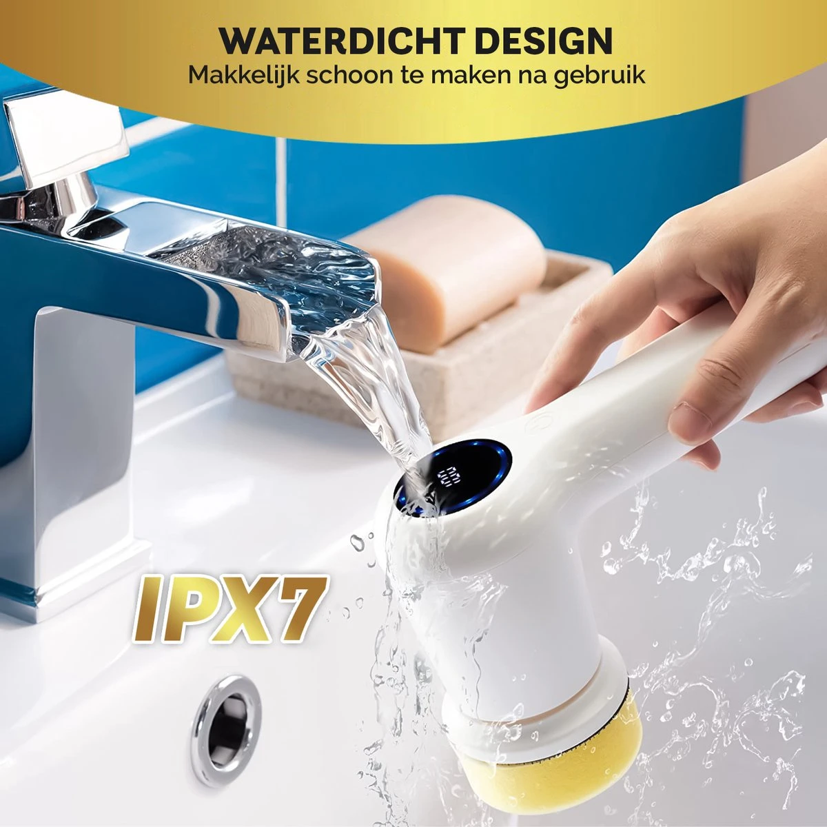 MostEssential Premium Elektrische Schoonmaakborstel 2023 Model – Elektrische Schrobber - Schrobborstel - Poetsmachine – Voor Badkamer Of Keuken - Inclusief 4 Borstelkoppen - Afbeelding 2