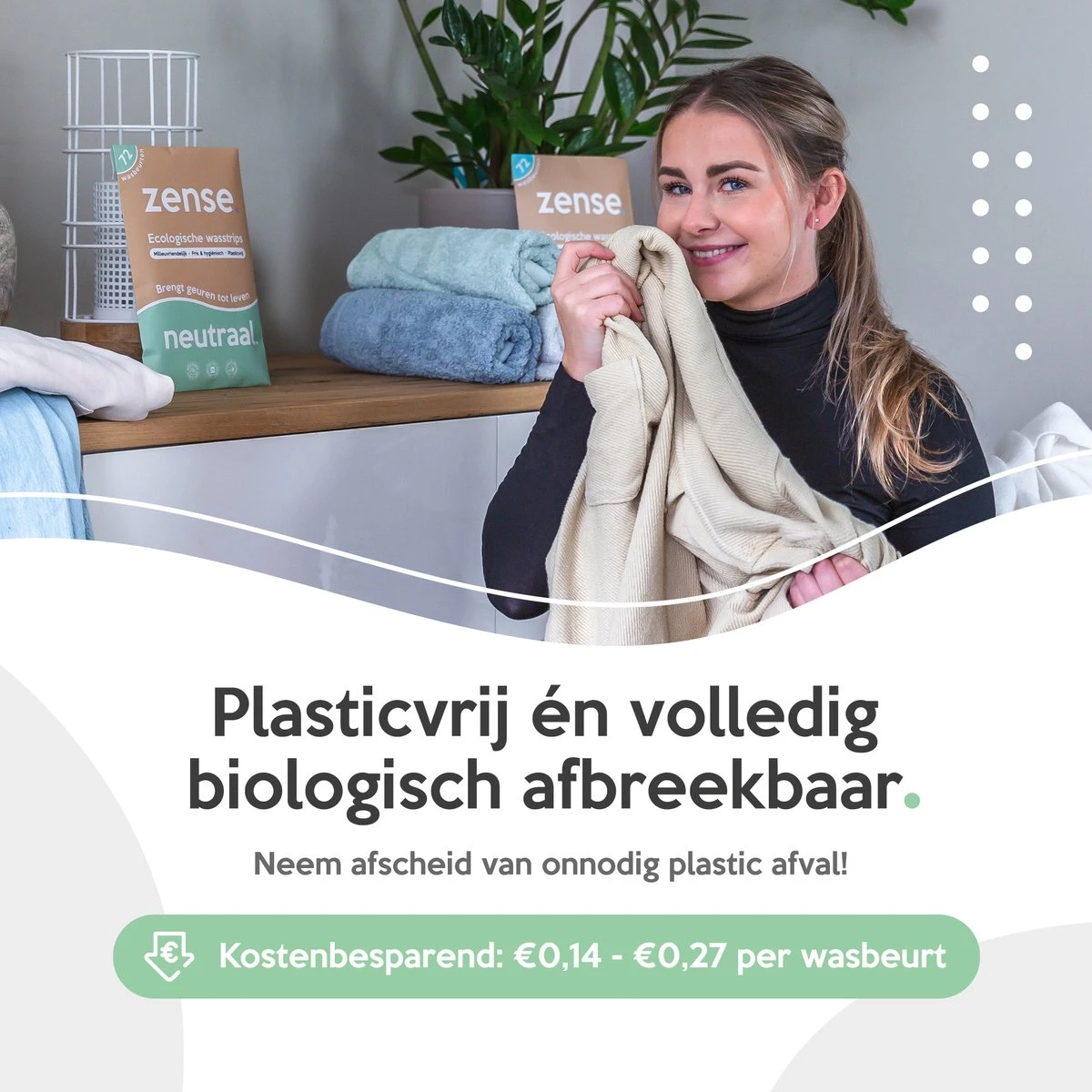 Zense Eco Wasmiddel Wasstrips - 72 Grote Wasbeurten - Ocean Breeze - Afbeelding 3