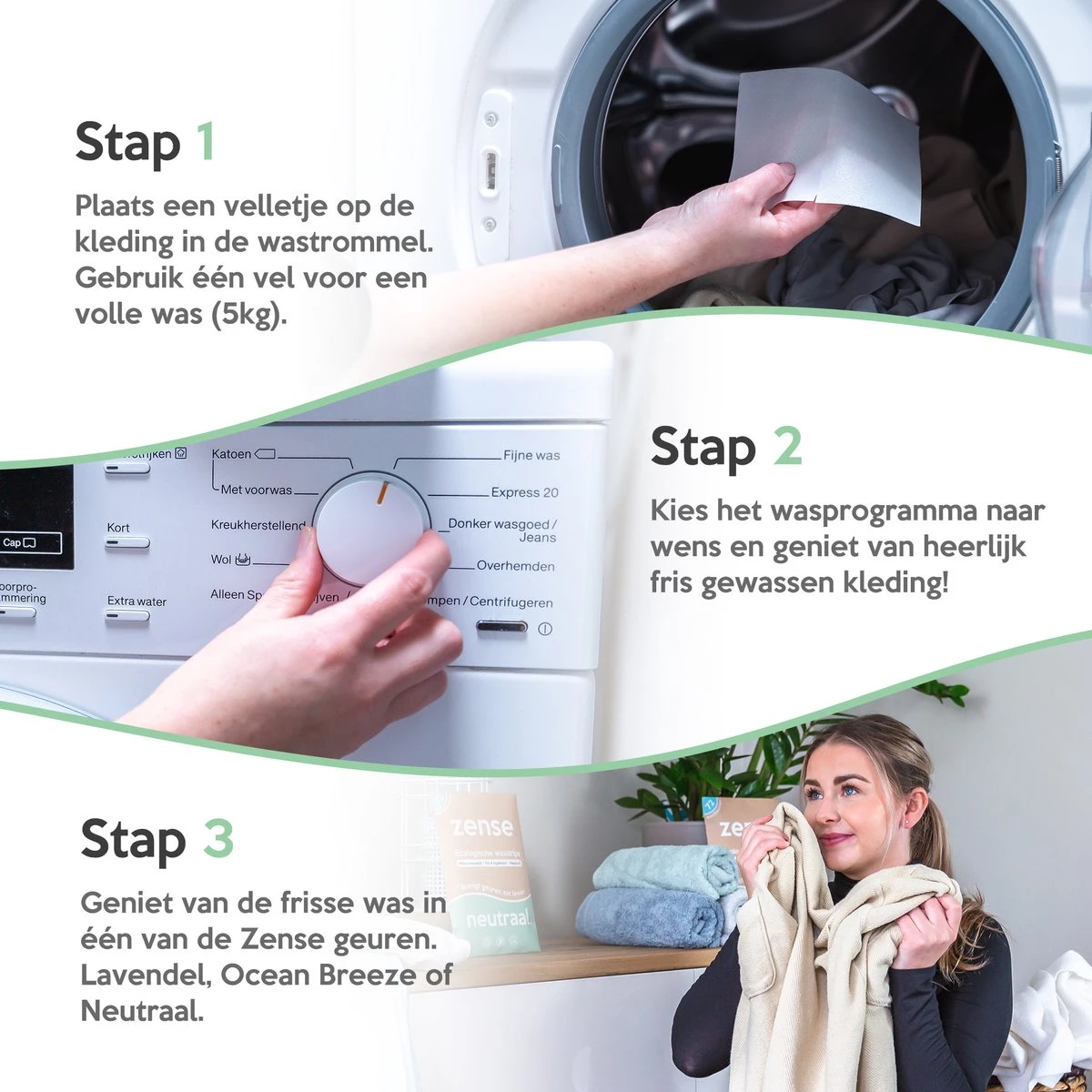 Zense Eco Wasmiddel Wasstrips - 72 Grote Wasbeurten - Ocean Breeze - Afbeelding 6