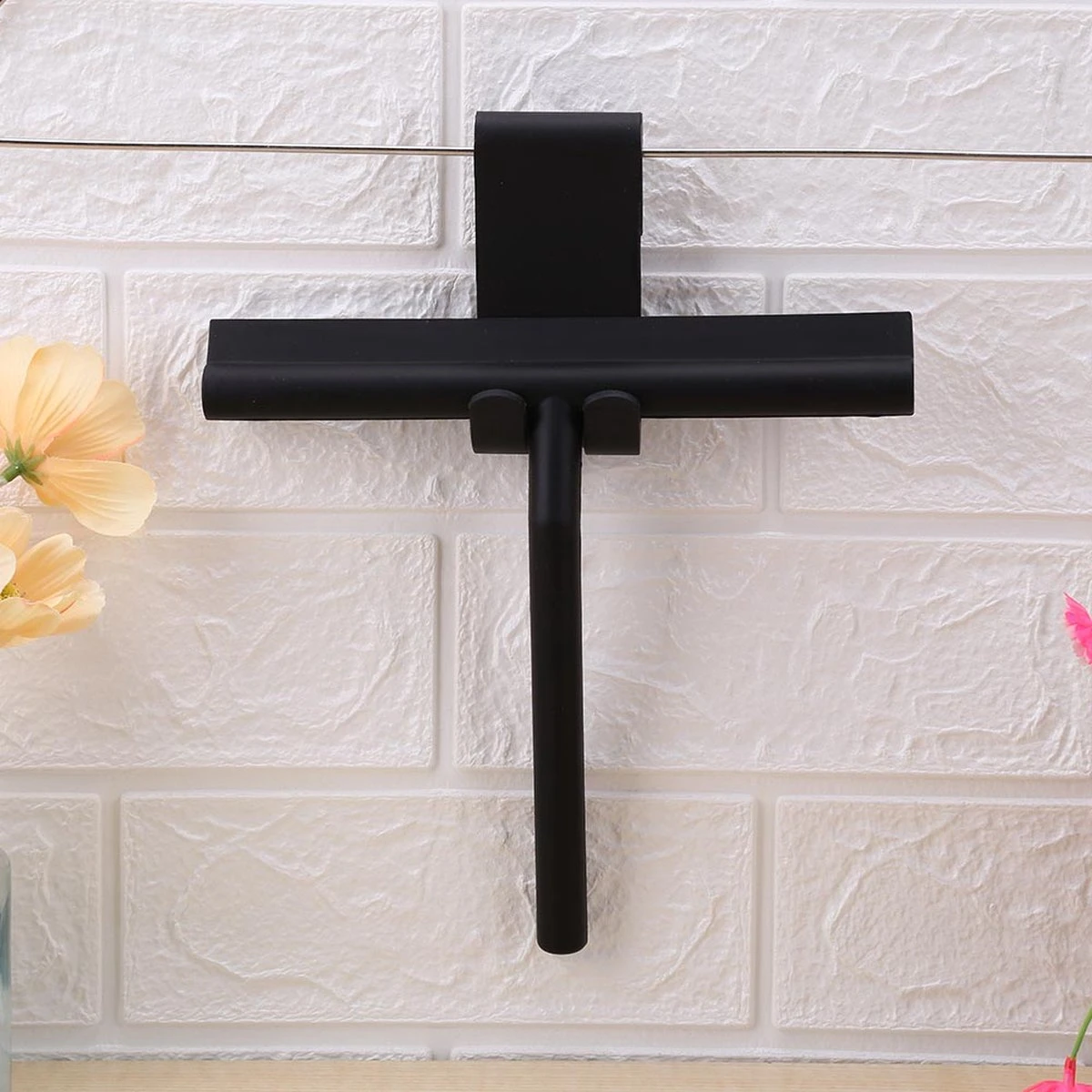 ATV PERFECTUM Douchewisser Zwart Met Ophangsysteem - Raamwisser- Trekker Douche - Silicone - 21cm X 16cm - Badkamer Accessoires - Douchewisser - Afbeelding 7