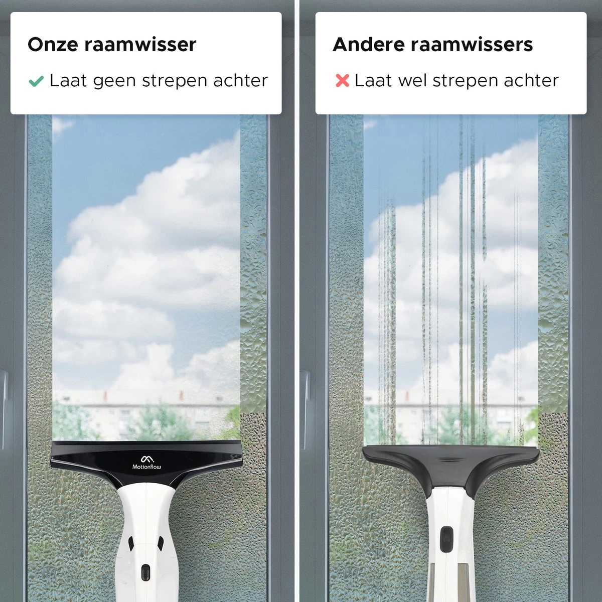Motionflow Vacuüm Raamwisser - Elektrische Ruitenreiniger Met Inwasser - Oplaadbaar - Afbeelding 7