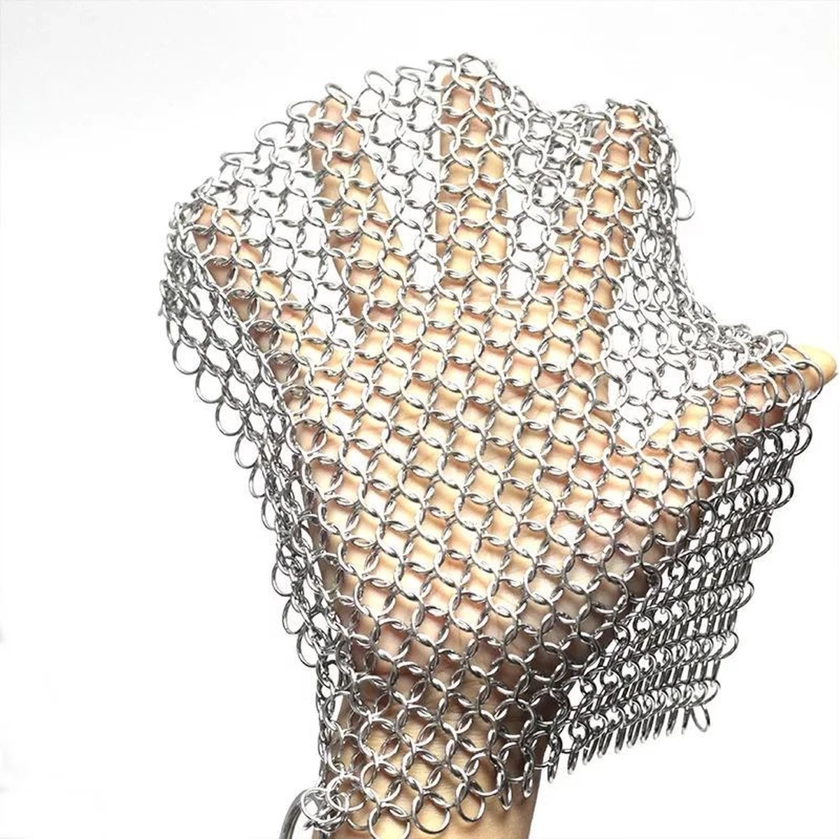 LOUZIR RVS Gietijzer Cleaner Voor Pannen - Metalen Borstel- Scrubmat- Zilver - Afbeelding 11