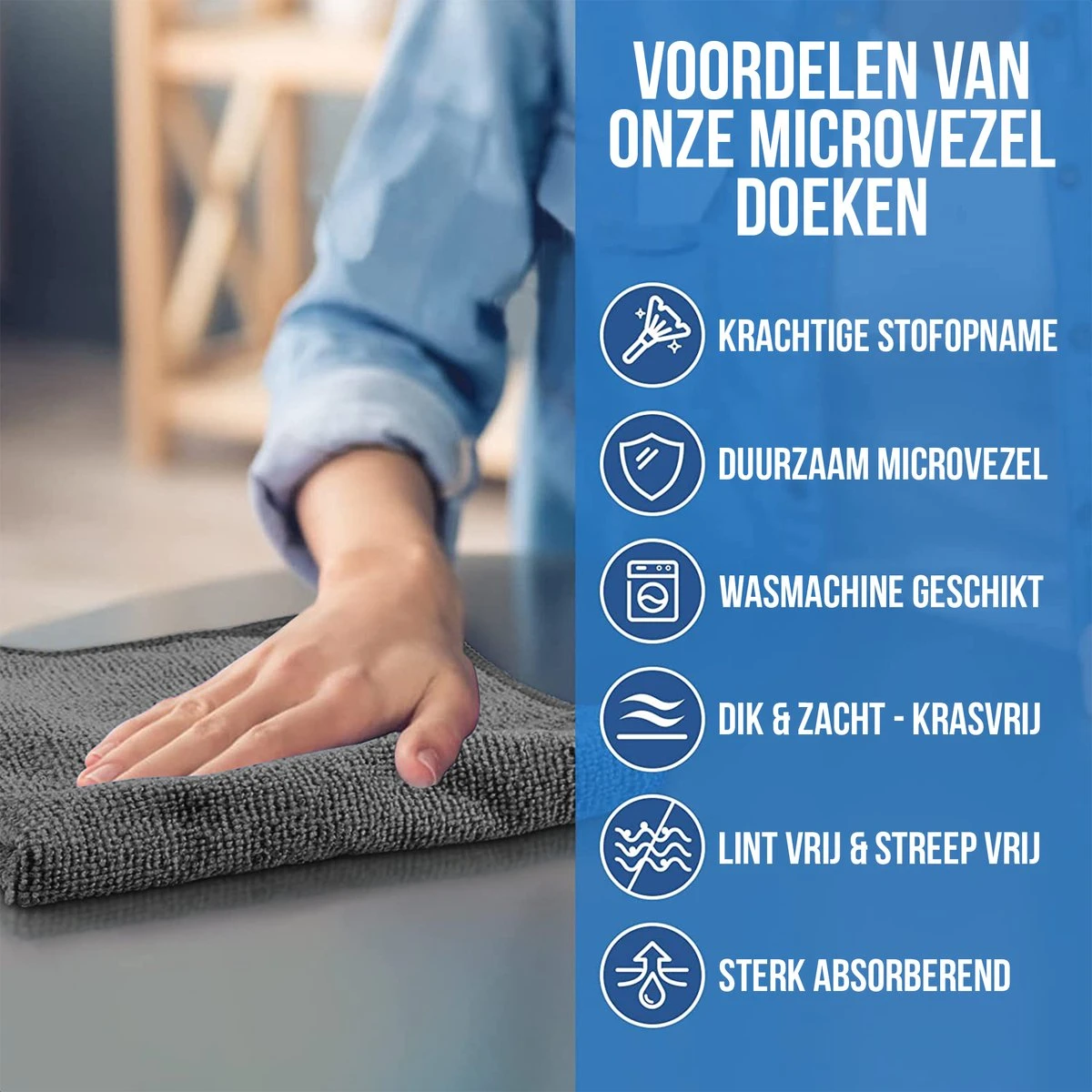 Strex Microvezeldoekjes - 12 Stuks 30 X 30 Cm - Wasbaar - Schoonmaakdoekjes - Schoonmaak / Auto - Afbeelding 3