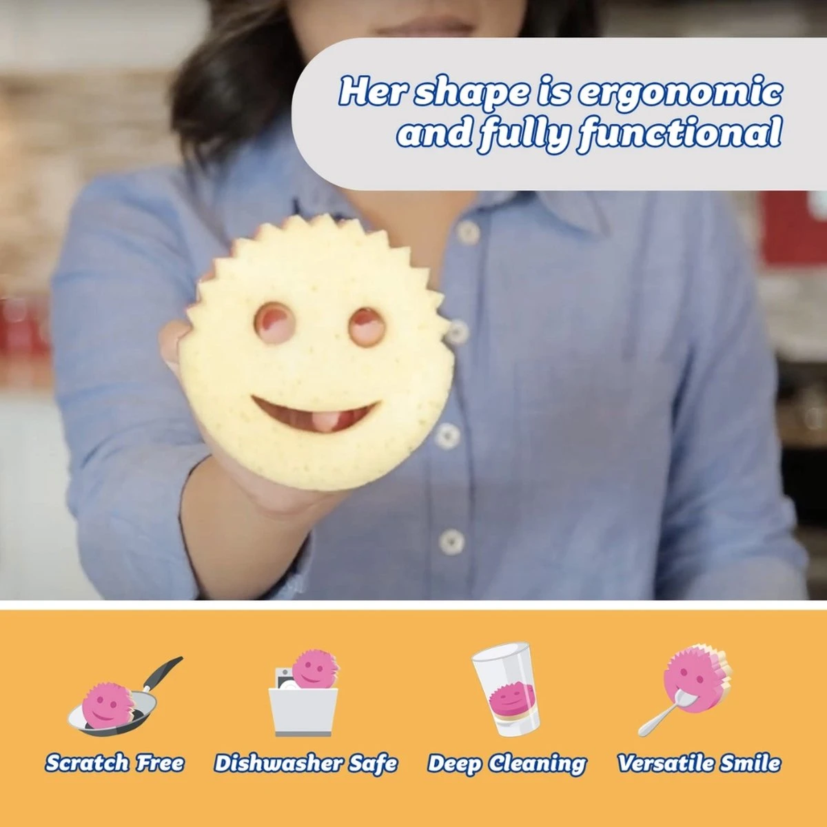 Scrub Daddy - Scrub Mommy Krasvrije Spons Dubbelzijdig Roze - Afbeelding 9