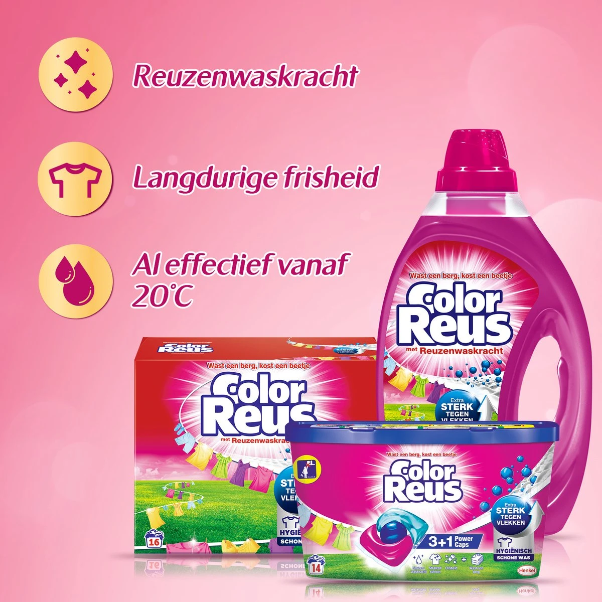 Color Reus Power Caps Wascapsules - Wasmiddel Capsules - Voordeelverpakking - 52 Wasbeurten - Afbeelding 6