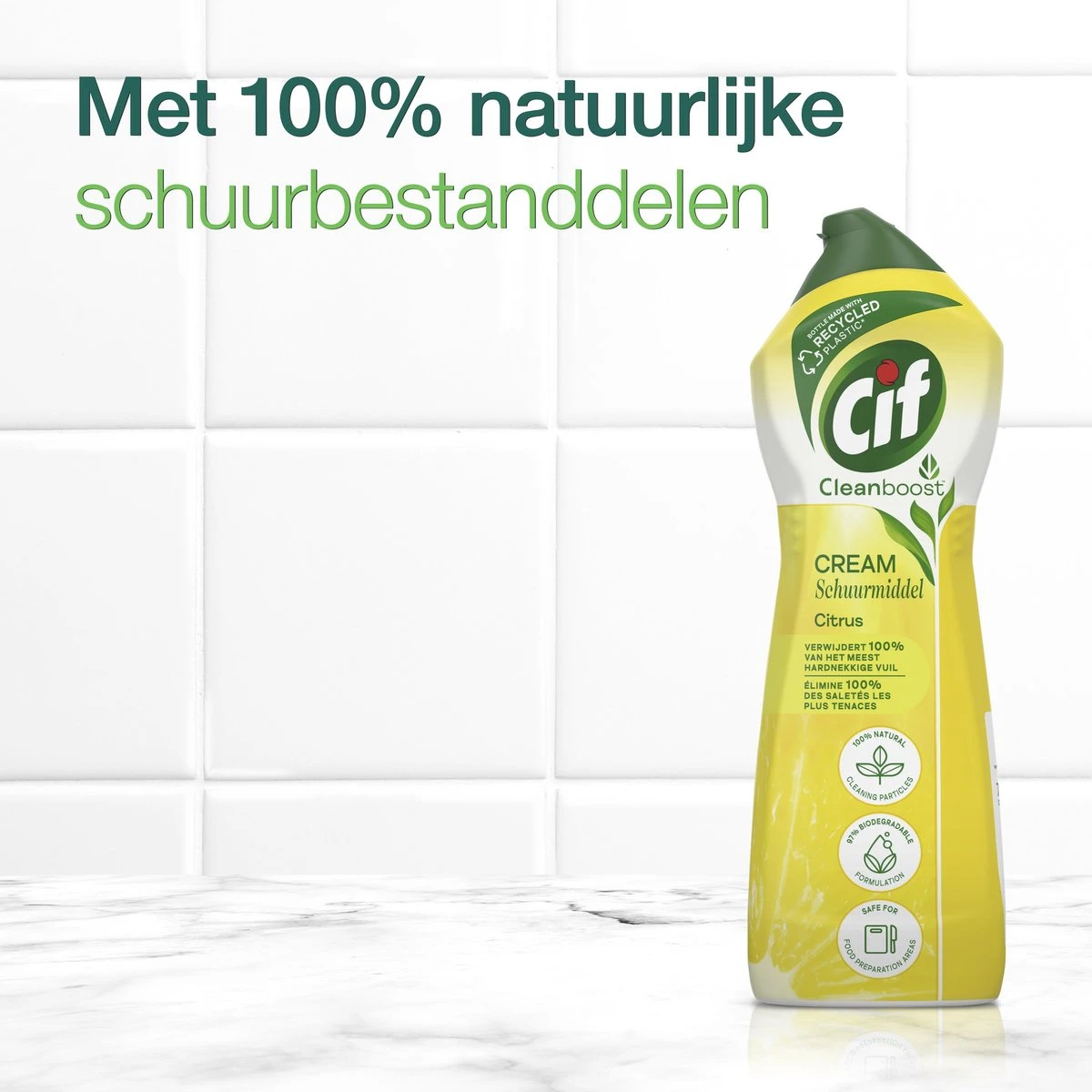 Cif CleanBoost Cream Citroen Schuurmiddel - 8 X 750 Ml - Voordeelverpakking - Afbeelding 4