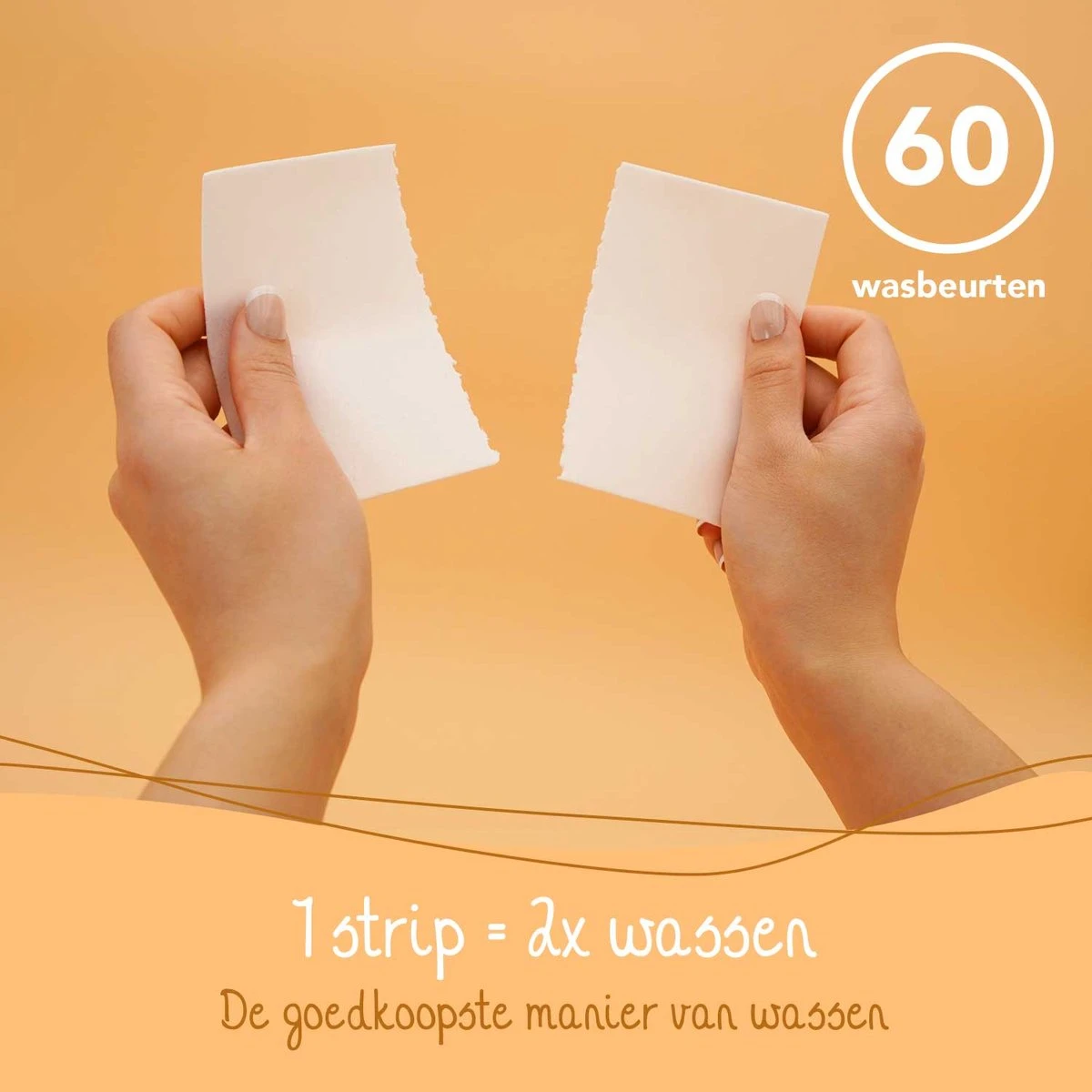Cosmeau Wasstrips 60 Wasbeurten Zeebries Wasmiddel Wasvellen Wasdoekjes Detergent Sheets Eco Laundry Strips - Plasticvrij Biologisch Eco - Afbeelding 3