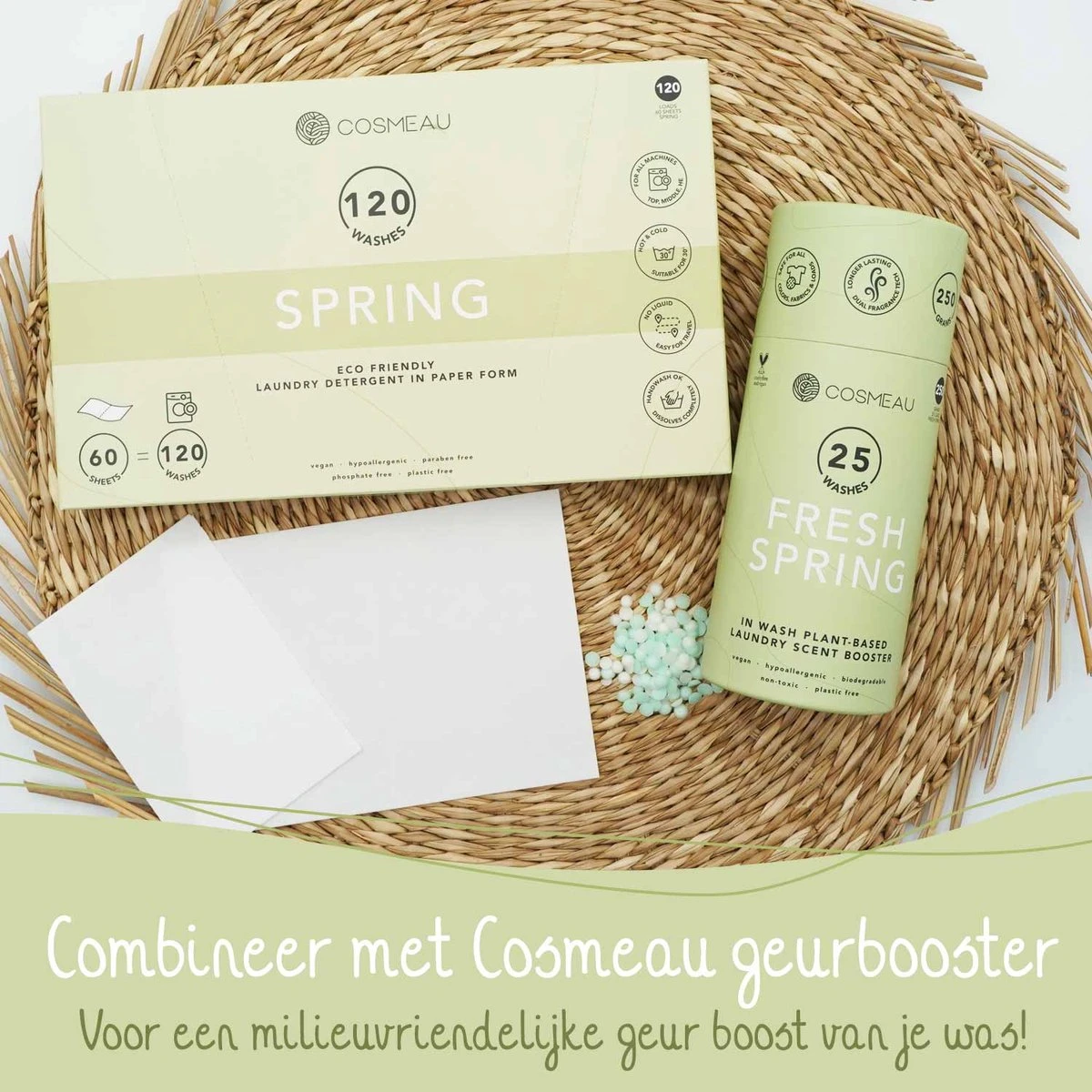 Cosmeau Wasstrips 60 Wasbeurten Zeebries Wasmiddel Wasvellen Wasdoekjes Detergent Sheets Eco Laundry Strips - Plasticvrij Biologisch Eco - Afbeelding 15