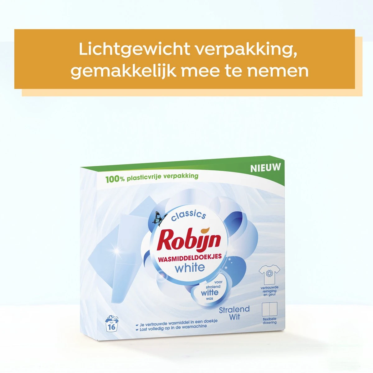 Robijn Classics Stralend Wit Wasmiddeldoekjes - 4 X 16 Wasstrips - Voordeelverpakking - Afbeelding 8